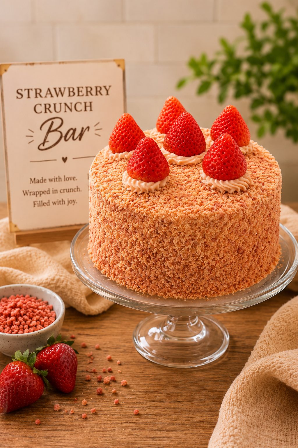 Strawberry Crunch Dream Cake