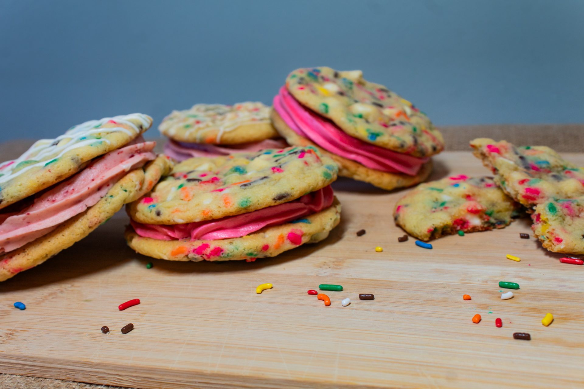 Confetti Cake Jumbo Cookie Stacks